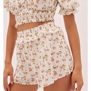 FOR LOVE AND LEMONS POINTELLE SHORTS IN CREAM SIZE SMALL AND MEDIUM